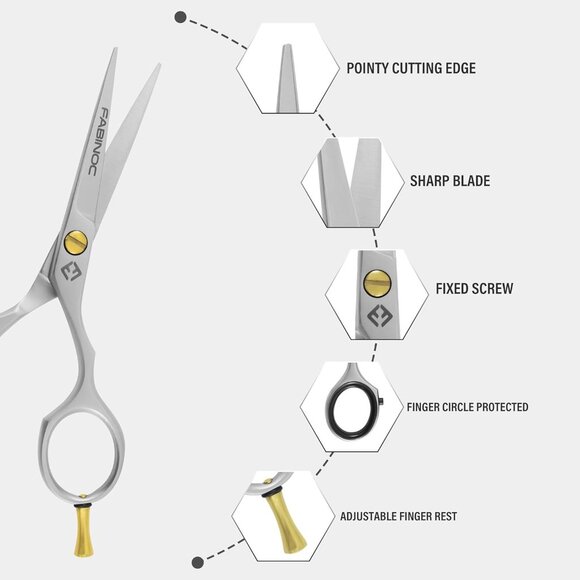 Men’s Beard Grooming Kit – 5" Scissors with 2 Combs & Pouch Gift Set - Picture 3 of 6